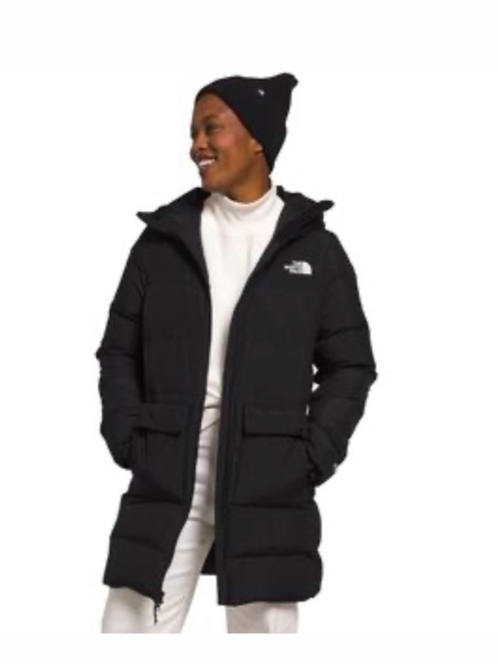 The North Face Black Down Puffer Coat with Hood